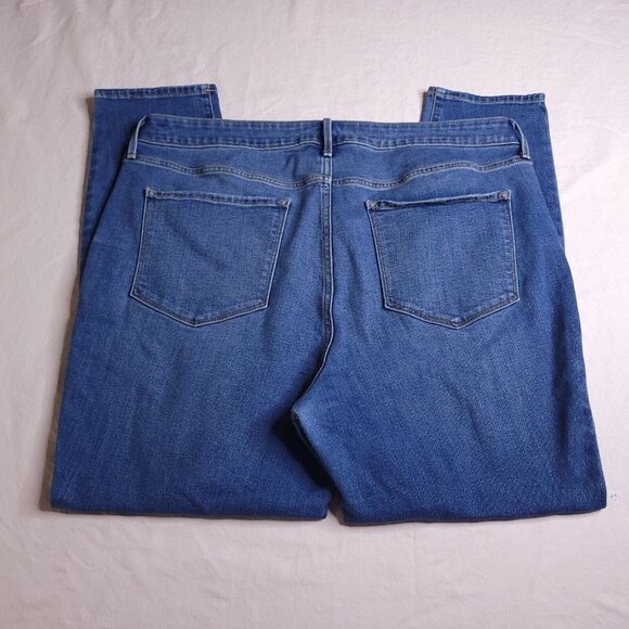 Old Navy Womens Pop Icon Skinny Jeans Plus 18 Medium Wash High Rise Distressed - Picture 2 of 8